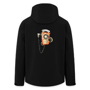 Anneau téléphone téléphonique murale Seigneur - Veste softshell homme en polyester recyclé Stanley/Stella - noir - Dos - AI Model Male 185 light (185cm)