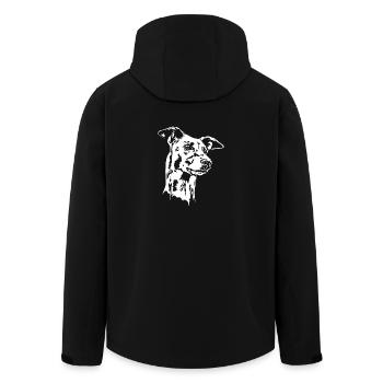 GREYHOUND Portrait Greyhound Greyhounds Wilsigns - Men’s Recycled Softshell Jacket by Stanley/Stella - black - Back - AI Model Male 185 light (185cm)
