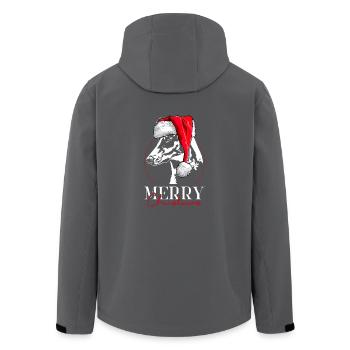 Père Noël COLLIE Joyeux Noël Chien Wilsigns - Veste softshell homme en polyester recyclé Stanley/Stella - charbon - Dos - AI Model Male 185 light (185cm)