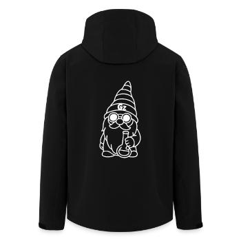 Cooler Zwerg/Wichtel mit Sonnenbrille und Bong - Recycelte Männer Softshell-Jacke von Stanley/Stella - Schwarz - Hinten - AI Model Male 185 light (185cm)