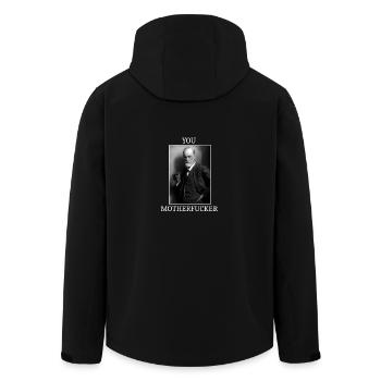 Sigmund Freud SAME - Recycelte Männer Softshell-Jacke von Stanley/Stella - Schwarz - Hinten - AI Model Male 185 light (185cm)