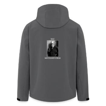 Sigmund Freud SAME - Recycelte Männer Softshell-Jacke von Stanley/Stella - Anthrazit - Hinten - AI Model Male 185 light (185cm)