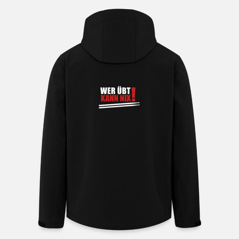 Qui s’entraîne ne peut rien faire - Veste softshell homme en polyester recyclé Stanley/Stella - noir