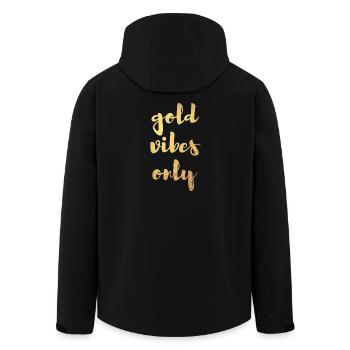 Gold Vibes Only Yoga Decoration cool Quotes - Men’s Recycled Softshell Jacket by Stanley/Stella - black - Back - AI Model Male 185 light (185cm)