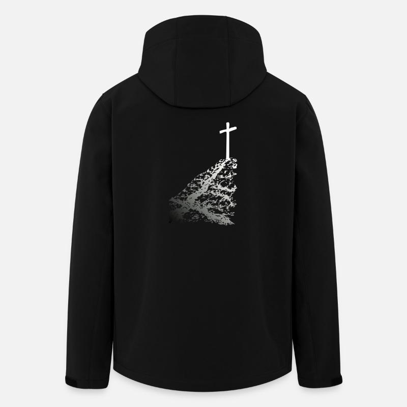 White cross with shadow - Men’s Recycled Softshell Jacket by Stanley/Stella - black