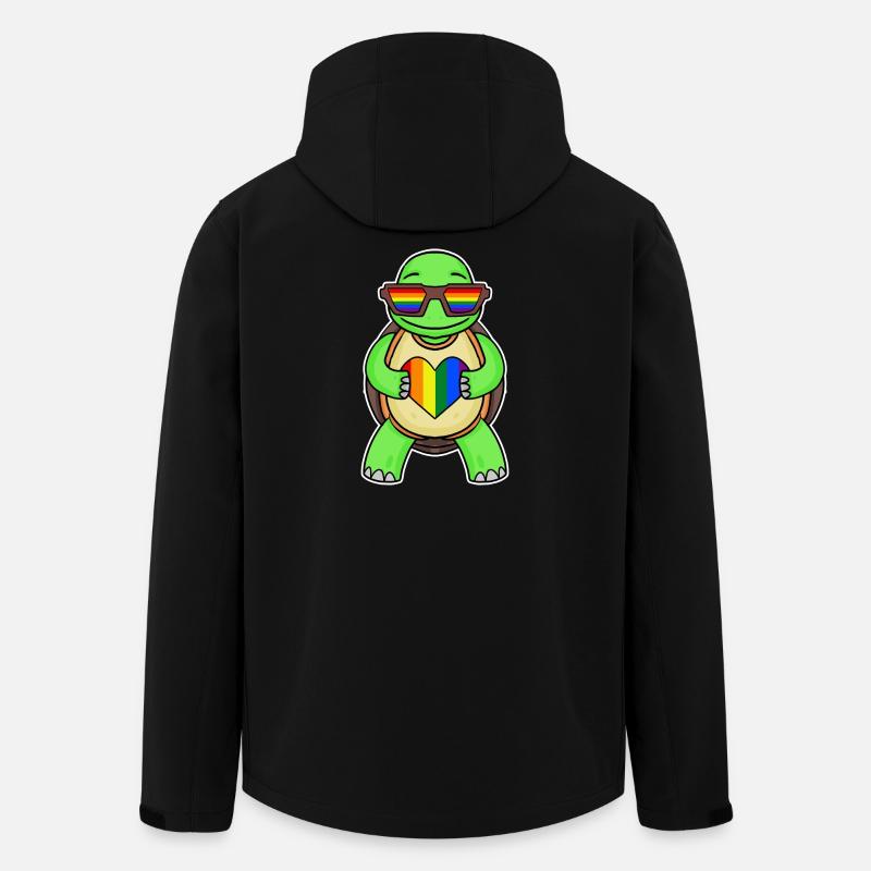 Regenbogen Schildkröte - Recycelte Männer Softshell-Jacke von Stanley/Stella - Schwarz