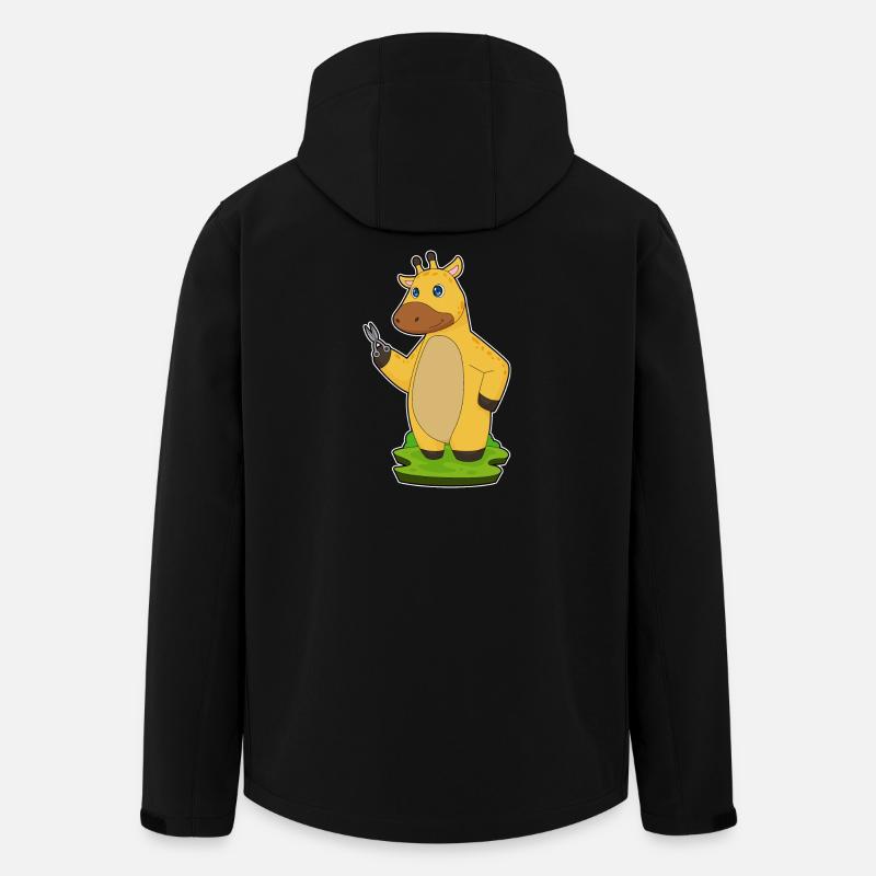 Giraffe Friseur Schere - Recycelte Männer Softshell-Jacke von Stanley/Stella - Schwarz