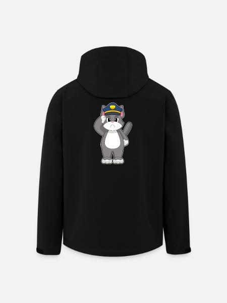 Cat, Policeman, Police - Men’s Recycled Softshell Jacket by Stanley/Stella - black