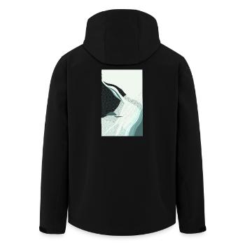 Flowing structures - Men’s Recycled Softshell Jacket by Stanley/Stella - black - Back - AI Model Male 185 light (185cm)