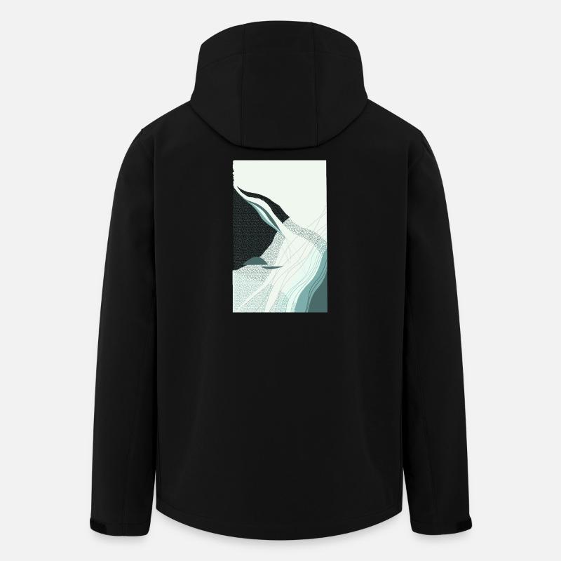 Fließende Strukturen - Recycelte Männer Softshell-Jacke von Stanley/Stella - Schwarz
