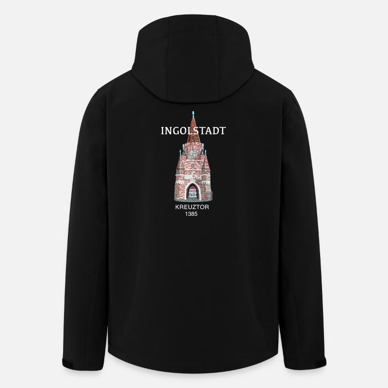 Ingolstadt, Kreuztor emblématique, Bavière - Veste softshell homme en polyester recyclé Stanley/Stella - noir