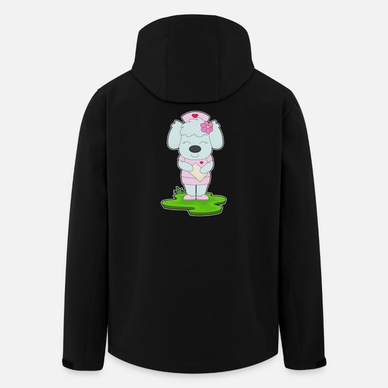 Chien Nurse Blossom - Veste softshell homme en polyester recyclé Stanley/Stella - noir