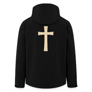 Kreuz - Recycelte Männer Softshell-Jacke von Stanley/Stella - Schwarz - Hinten - AI Model Male 185 light (185cm)
