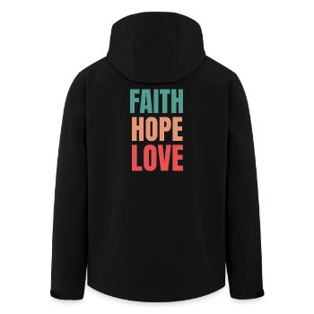 Glaube Hoffnung Liebe - Recycelte Männer Softshell-Jacke von Stanley/Stella - Schwarz - Hinten - AI Model Male 185 light (185cm)