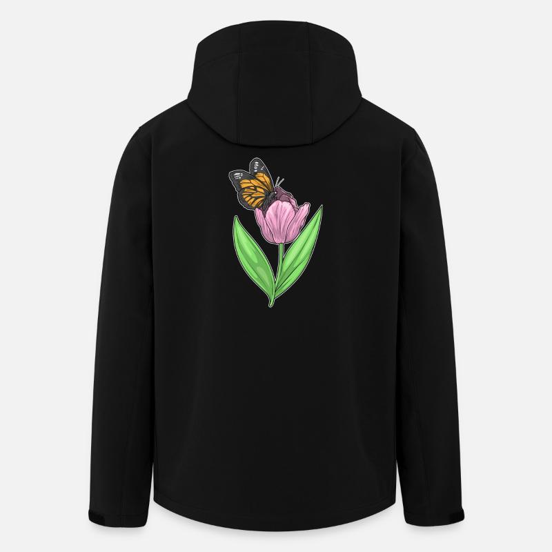 Papillon Tulipe - Veste softshell homme en polyester recyclé Stanley/Stella - noir