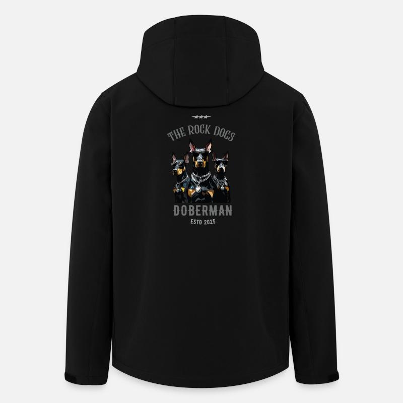 doberman Pinscher - le chien de roche - Veste softshell homme en polyester recyclé Stanley/Stella - noir