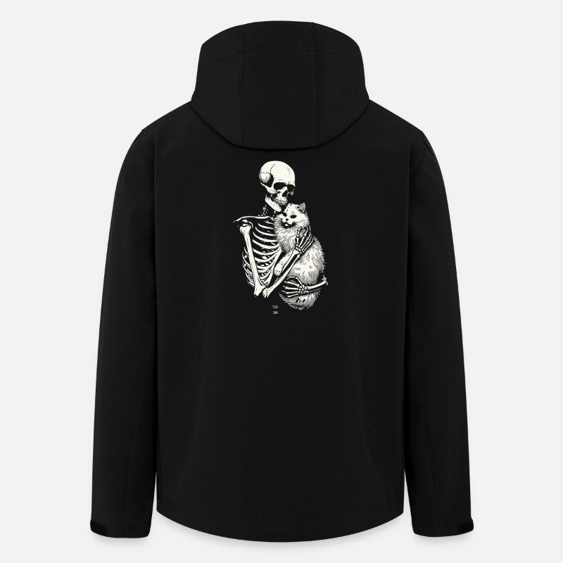 Skeleton hugging cat - Men’s Recycled Softshell Jacket by Stanley/Stella - black