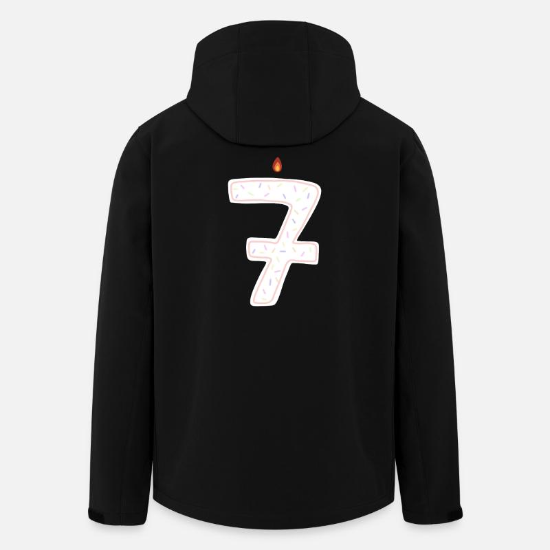 Whimsical Birthday Candle Number Seven - Men’s Recycled Softshell Jacket by Stanley/Stella - black