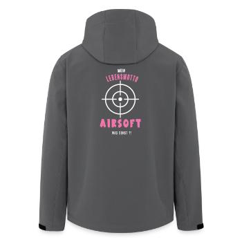 Airsoft Airsofterin Spieler Softairspiel Air-Soft - Recycelte Männer Softshell-Jacke von Stanley/Stella - Schwarz - Hinten - AI Model Male 185 light (185cm)