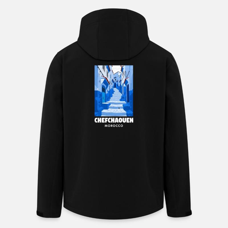 Bleu Chefchaouen Gassenweg - Veste softshell homme en polyester recyclé Stanley/Stella - noir