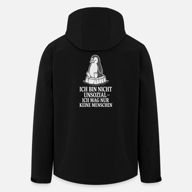 Pinguin auf Eis mit Spruch - Recycelte Männer Softshell-Jacke von Stanley/Stella - Schwarz