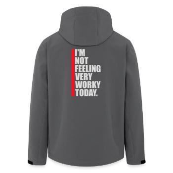 Je ne me sens pas très worky aujourd’hui Faul Arbeit humour - Veste softshell homme en polyester recyclé Stanley/Stella - charbon - Dos - AI Model Male 185 light (185cm)