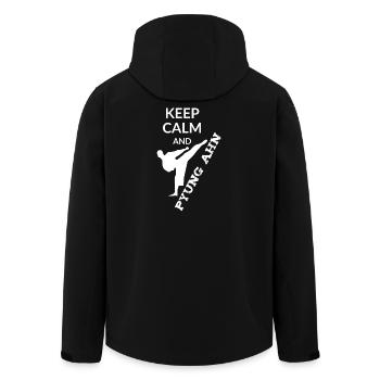 Keep Calm et Pyung Ahn - Design Drôle de Taekwondo - Veste softshell homme en polyester recyclé Stanley/Stella - noir - Dos - AI Model Male 185 light (185cm)