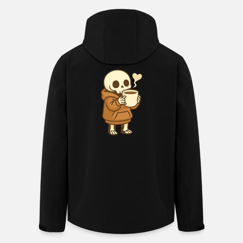 Cozy Kaffee Skelett – Kawaii Cute - Recycelte Männer Softshell-Jacke von Stanley/Stella - Schwarz
