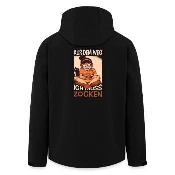 Cadeaux de gamer Tenues de jeu Jeux vidéo de jeu - Veste softshell homme en polyester recyclé Stanley/Stella - noir - Dos - AI Model Male 185 light (185cm)