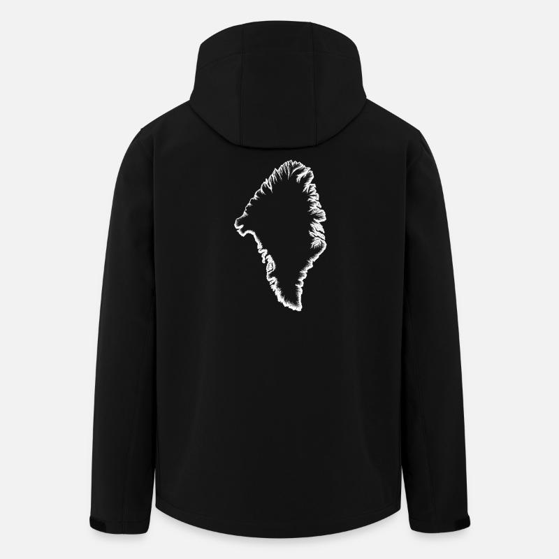 Grönland-Silhouette weiß - Recycelte Männer Softshell-Jacke von Stanley/Stella - Schwarz