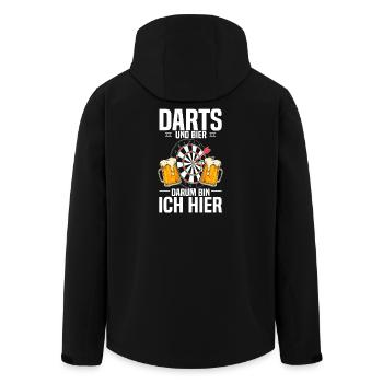 Darts & Beer – That's Why I'm Here - Men’s Recycled Softshell Jacket by Stanley/Stella - black - Back - AI Model Male 185 light (185cm)