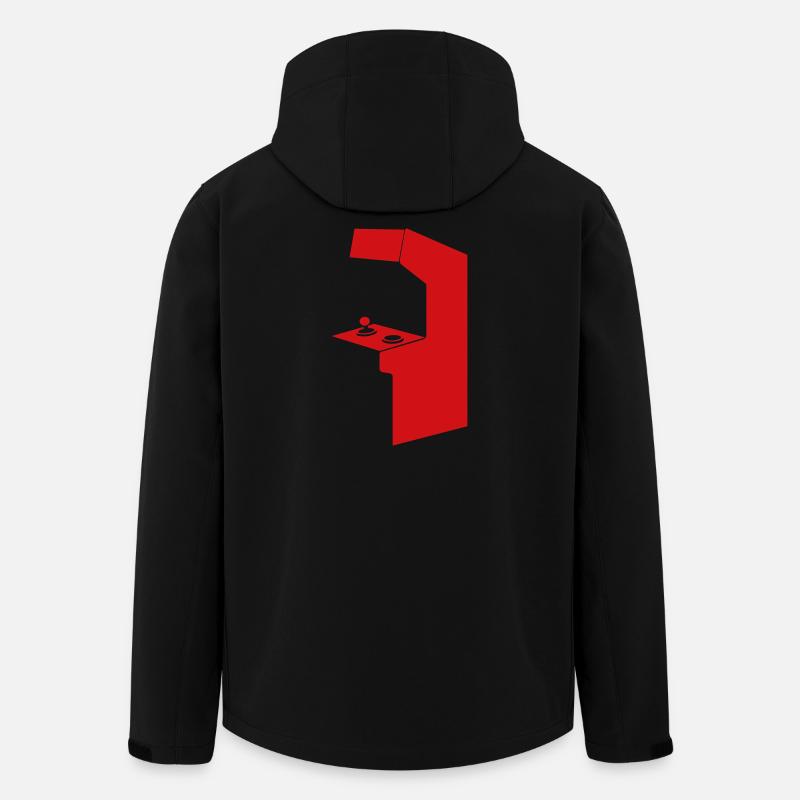 Jeu : Art d’arcade rétro en rouge - Veste softshell homme en polyester recyclé Stanley/Stella - noir