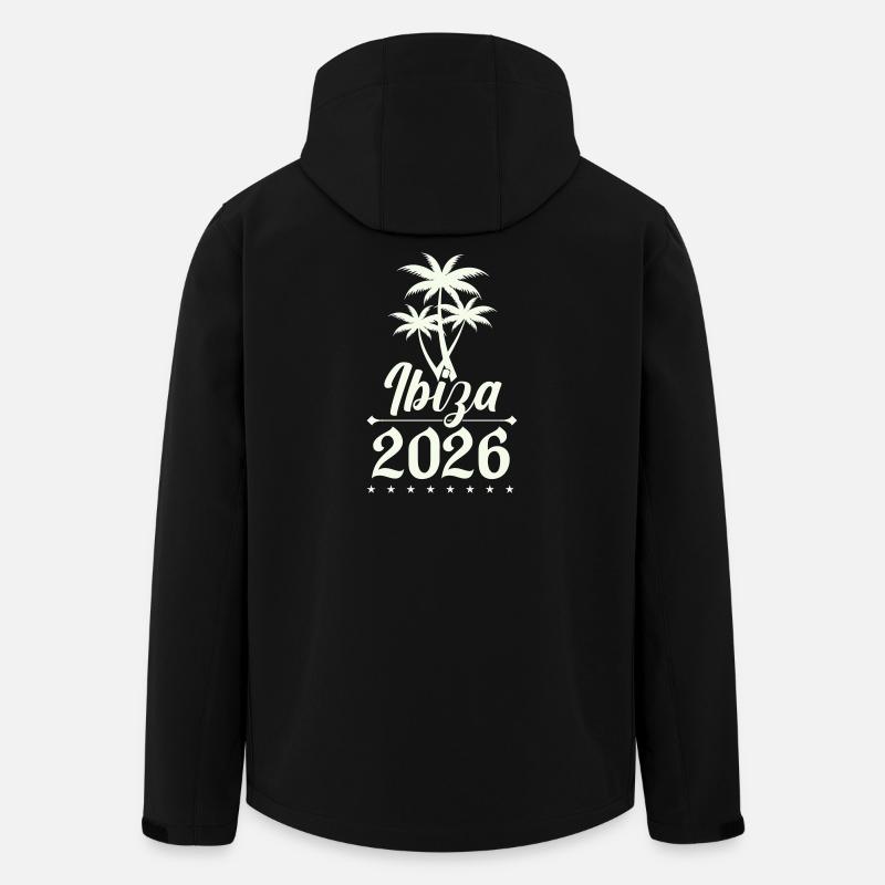 Ibiza 2026 Palm Trees Silhouette - Men’s Recycled Softshell Jacket by Stanley/Stella - black