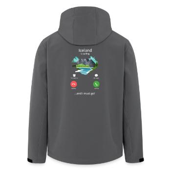 Iceland Is Calling And I Must Go Travel Art - Men’s Recycled Softshell Jacket by Stanley/Stella - black - Back - AI Model Male 185 light (185cm)