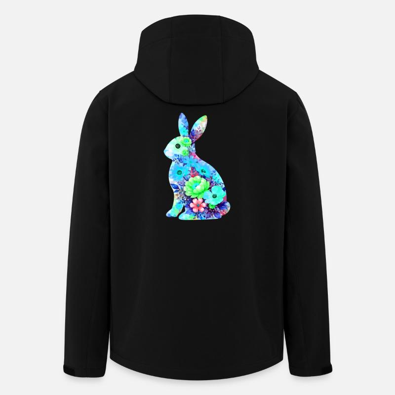 Hase Aquarell Ostern Silhouette - Recycelte Männer Softshell-Jacke von Stanley/Stella - Schwarz