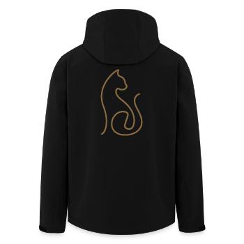 Katze Linienkunst Katzen Design - Recycelte Männer Softshell-Jacke von Stanley/Stella - Schwarz - Hinten - AI Model Male 185 light (185cm)