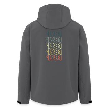 Year of birth 1981 - Men’s Recycled Softshell Jacket by Stanley/Stella - black - Back - AI Model Male 185 light (185cm)