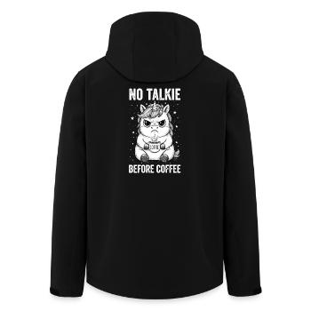 Pas de conversation devant une licorne amoureuse du café - Veste softshell homme en polyester recyclé Stanley/Stella - noir - Dos - AI Model Male 185 light (185cm)