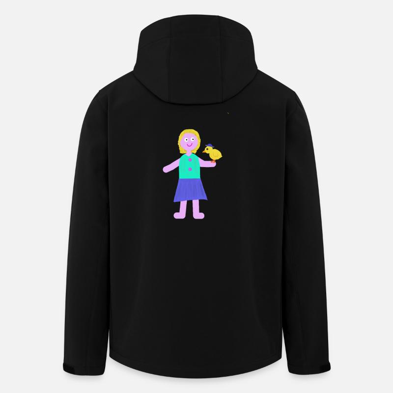 Lächelndes Mädchen Küken Huhn - Recycelte Männer Softshell-Jacke von Stanley/Stella - Schwarz