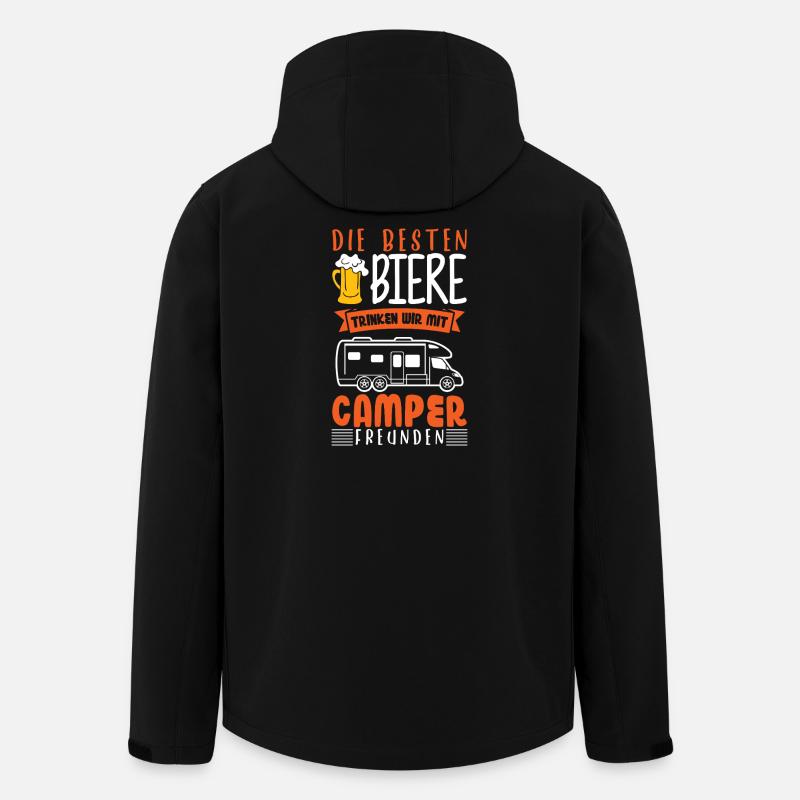 Camping Camper Wohnwagen Wohnmobil Bier - Recycelte Männer Softshell-Jacke von Stanley/Stella - Schwarz