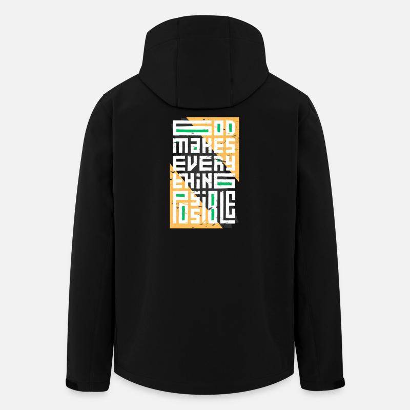 Dieu rend tout possible - Veste softshell homme en polyester recyclé Stanley/Stella - noir