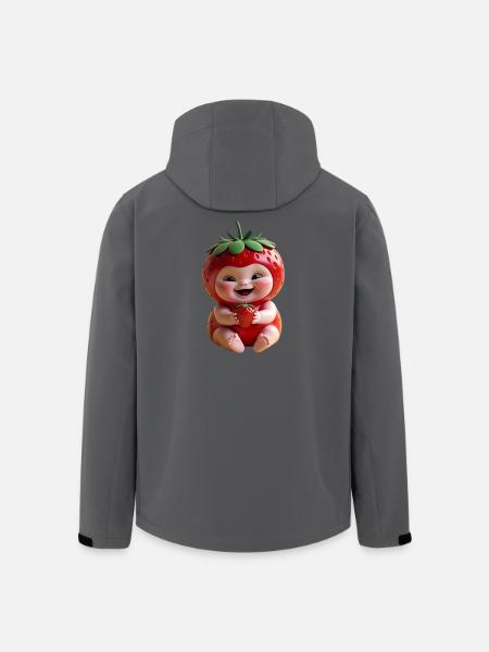 Erdbeerbaby Lächelnd Motiv - Recycelte Männer Softshell-Jacke von Stanley/Stella - Schwarz