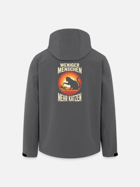 Weniger Menschen Mehr Katzen - Recycelte Männer Softshell-Jacke von Stanley/Stella - Schwarz
