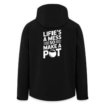 Pottery Artists Mess Make A Pot Pottery - Men’s Recycled Softshell Jacket by Stanley/Stella - black - Back - AI Model Male 185 light (185cm)