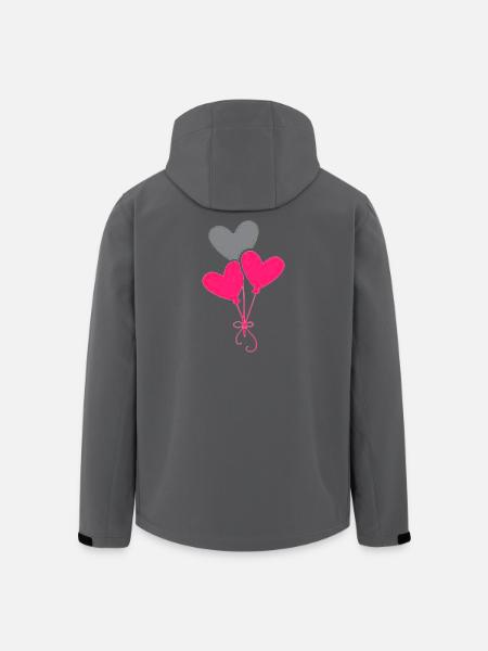 Heart Balloons Love - Men’s Recycled Softshell Jacket by Stanley/Stella - black
