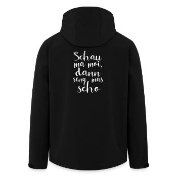 Schau ma moi... - Recycelte Männer Softshell-Jacke von Stanley/Stella - Schwarz - Hinten - AI Model Male 185 light (185cm)