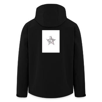 Croquis de pentagramme floral - Veste softshell homme en polyester recyclé Stanley/Stella - noir - Dos - AI Model Male 185 light (185cm)