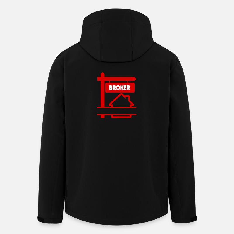 Broker-Logo rot mit Text BROKER - Recycelte Männer Softshell-Jacke von Stanley/Stella - Schwarz