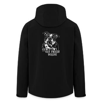 Loved by an Olde English Bulldog OEB Hundespruch - Recycelte Männer Softshell-Jacke von Stanley/Stella - Schwarz - Hinten - AI Model Male 185 light (185cm)