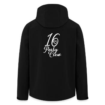16 Party Crew 16th Birthday Party 16 Years Old - Men’s Recycled Softshell Jacket by Stanley/Stella - black - Back - AI Model Male 185 light (185cm)